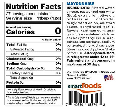 Multi-Pack (2 Pack, Mrs Taste Sugar Free Mayo, Zero Calories, Zero Sodium, Zero Sugar, High Fiber, Keto Friendly, Paleo