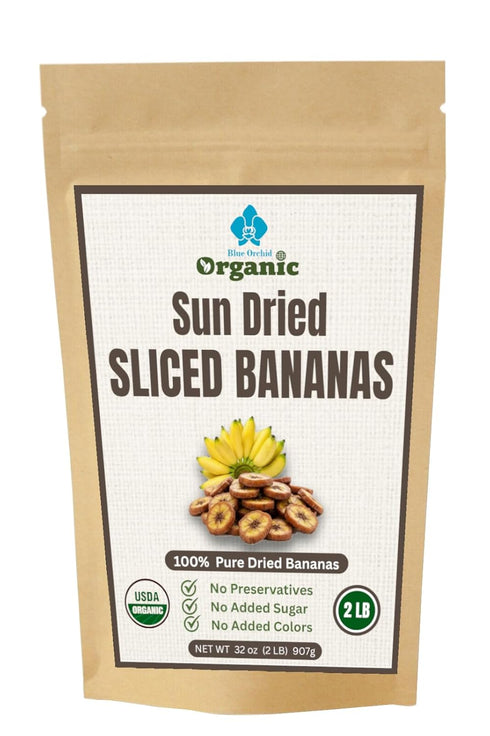 Organic Sun Dried Banana Slices 2 LB Value Pack - No Sugar
