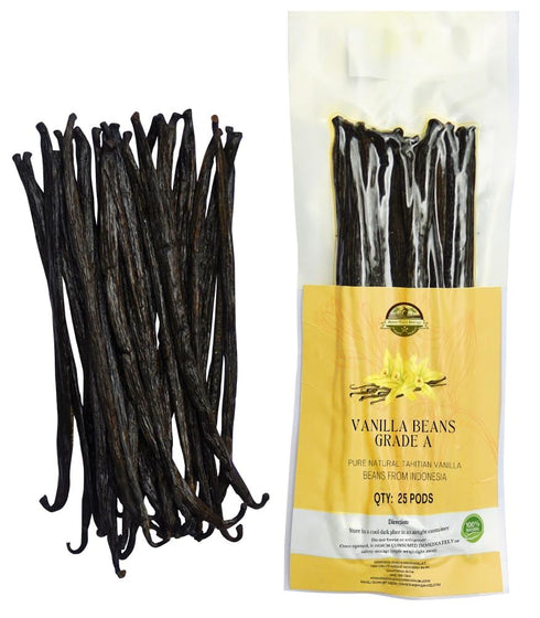 25 Plump Tahitian Vanilla Beans for Making Vanilla Extract, Vanilla Beans Grade