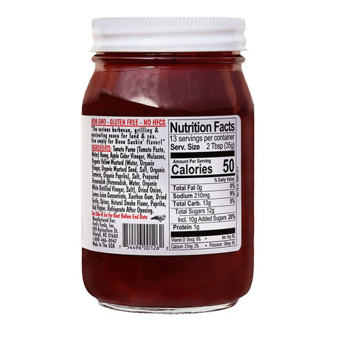 Bone Suckin' Sauce Sweet Southern Thick BBQ Sauce, 18 oz Glass Bottle - Gluten-Free, Non-GMO, Kosher