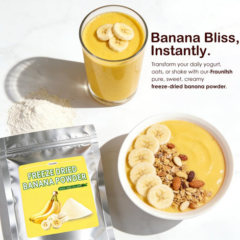 Fraunitsh 7.05oz (7.05oz) Freeze Dried Banana Powder, Natural Bananas Powder Fruit Powder for Smoothies Baking Desserts