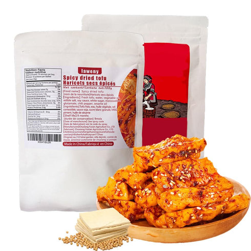 laweny tofu3.52oz/100g, Dried tofu ,Spicy dried ready to eat spicy tofu in open bags, snacks and office snacks