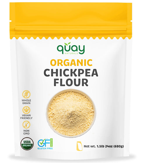 Quay Naturals Organic Chickpea Flour, Garbanzo Bean Flour, 1.5 lb, Non-GMO, Gluten-Free,