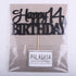 PALASASA Black Glitter Happy 14th Birthday Cake Topper | 14 Anniversary Party Decoration