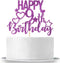 Purple Glitter Happy 9th Birthday Cake Topper for Children's Birthday Party Cake Decorations