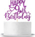 Purple Glitter Happy 9th Birthday Cake Topper for Children's Birthday Party Cake Decorations