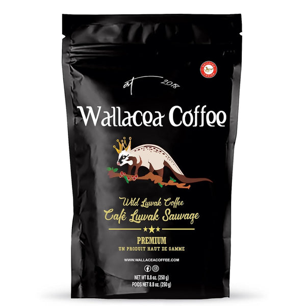 Wallacea Coffee Certified Wild Kopi Luwak Coffee Ground, Wild Civet Cat Coffee