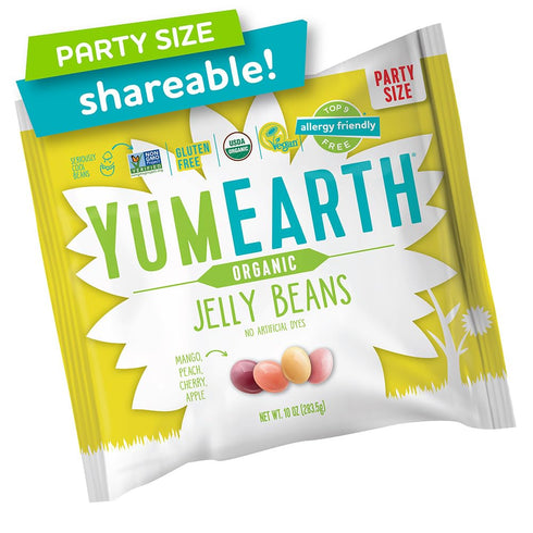 10 YumEarth Easter Candy Organic Jelly Beans - Spring Fruit Flavors, Gluten Free Snack - Allergy Friendly, Non-GMO