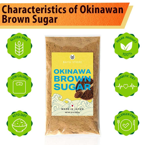 Store 10 oz (300g) Okinawa Brown Sugar Powder Natural Cane Sugar Sweetener, Single Ingredient (Sugarcane), Clean Label