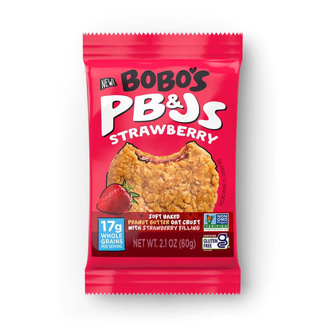 Bobo's Strawberry PB&J Oat Snacks, Simple Ingredients, Whole Grain Oats, Plant Based,