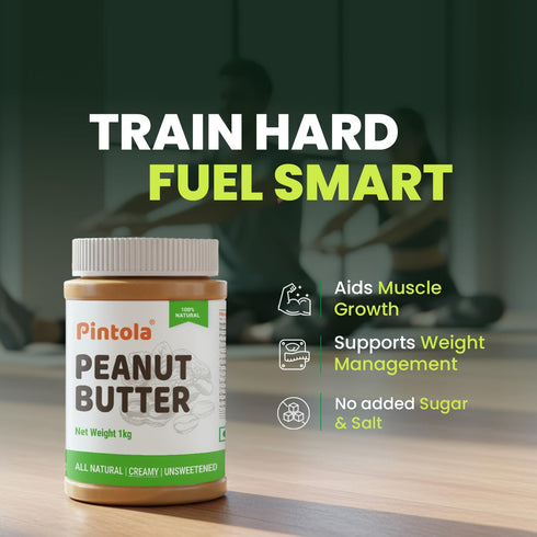 (1kg (Pack 1)) 30g Pintola All Natural Peanut Butter (Creamy) of | Unsweetened | Protein | Non GMO | Gluten Free |