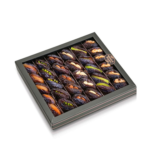 26.4 Oz (750g) Malatya Pazari Mixed Stuffed Dates Gift Box Medjool Dates Filled with Nuts & Dried Fruit Gourmet Healthy
