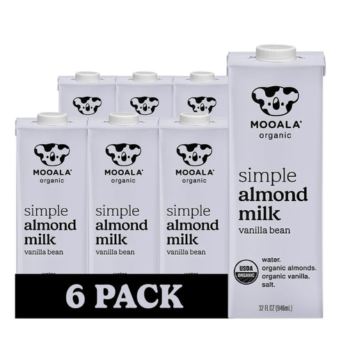 Mooala Organic Simple Almond Milk Vanilla, 32oz - 4 Ingredient, Shelf Stable,