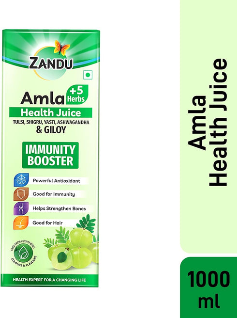 Zandu Amla 33.81 Oz (1Litre) Pure Juice | Source of Natural Vitamin C | Traditional Indian Gooseberry Beverage | Pure