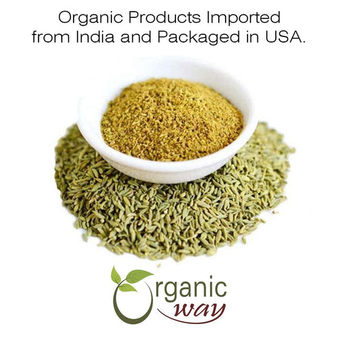 Organic Way Fennel Seed Powder, Improve Digestion, Organic & Kosher Certified, Raw, Vegan, Non-GMO, Gluten Free, 1/2LBS