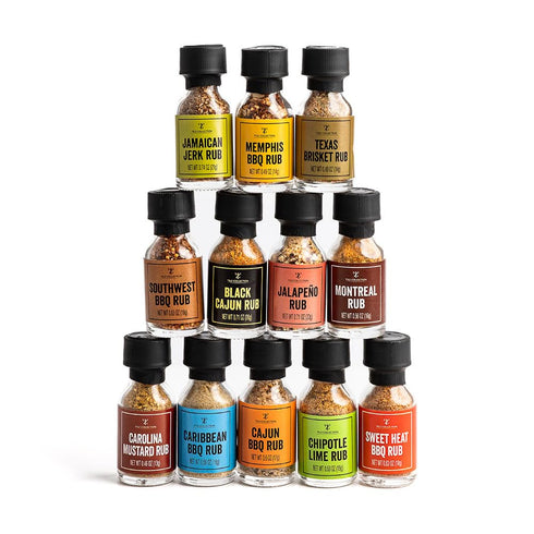 TILZ COLLECTION 12 Pack Set Spices Gift Essential Seasoning Collection with Spice Jars Kitchen Spice Rack Must-Have