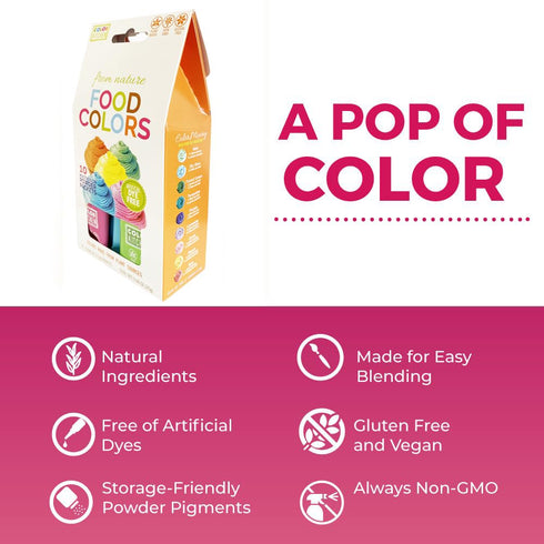 ColorKitchen Food Coloring 10-Pack – Plant-based, Artificial Dye-free, Gluten-free, Kosher, Non-GMO, Vegan
