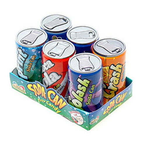Soda Cans Fizzy Candy Six-Packs, 1 Count