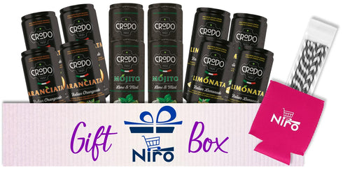 3 4 12 Niro Assortment | Fonti Di Crodo Variety | Flavor Assortment | Cans of Each Flavor- Limonata, Mojito