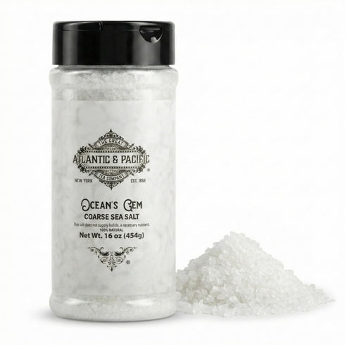 A&P Oceans Gem Coarse Sea Salt, 16 oz, Natural Unrefined Salt with