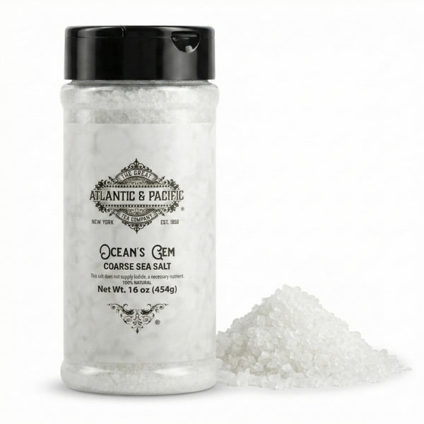 A&P Oceans Gem Coarse Sea Salt, 16 oz, Natural Unrefined Salt with