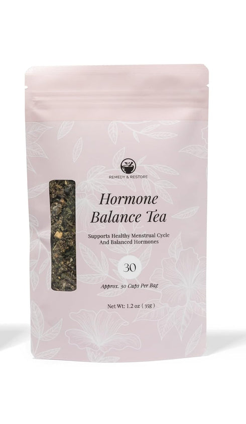 Remedy & Restore Herbal Tea for Hormone Balance - Natural Menstrual Cycle Support, Spearmint Flavor,