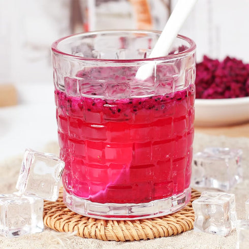 JLecker 3.52oz/100g, Freeze Dried Dragon Fruit Cubes for Drinks Dehydrated Dragonfruit (Pitaya) Chunks for Smoothies