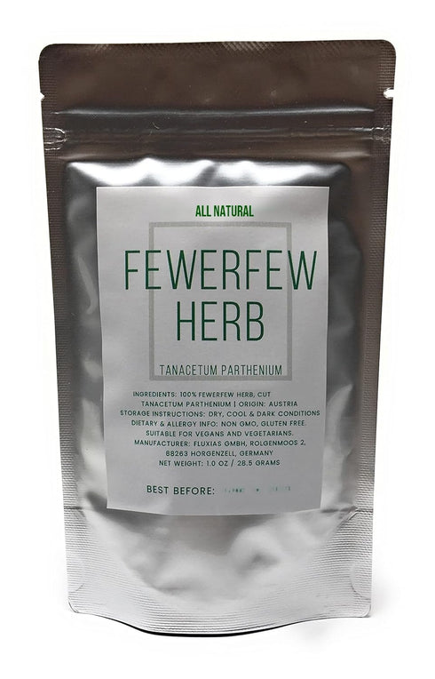Fewerfew Herb from Austria, Natural Cut & Dried Tanacetum Parthenium, 1oz