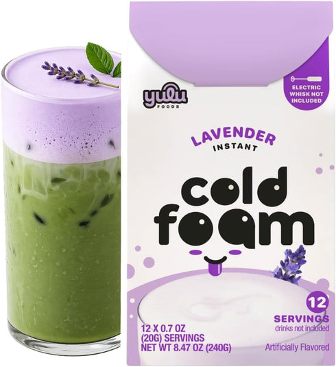 YULU FOODS Lavender Instant Cold Foam Sticks (12 Servings, 8.47 oz) |
