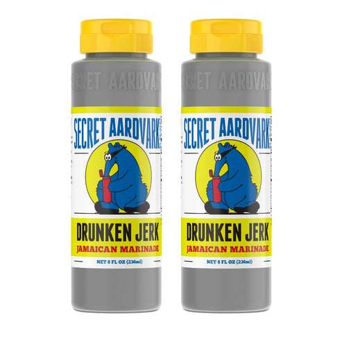 Secret Aardvark Drunken Jerk Hot Sauce, Jamaican Jerk Sauce & Marinade, 8 fl oz, 2 Pack