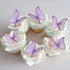 GEORLD Edible Wafer Paper Butterflies, Set of 48 Purple Cake Decorations, Cupcake Topper