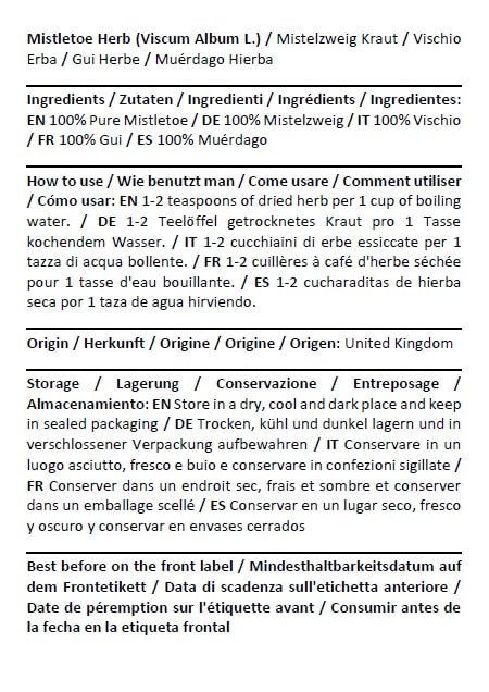Album (100g) Herba Organica Mistletoe Herb - Viscum L - Herbal Tea