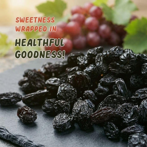 Generic -200 Premium Afghani Black Raisins With Seeds Kali Kishmish | Munakka Dry Fruits | Delicious & Healthy Snack |