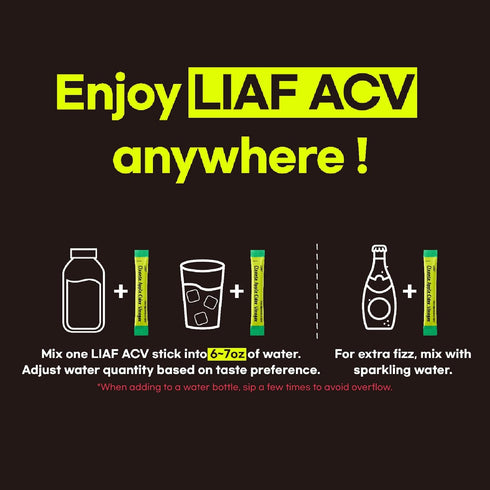 Packets 10 Count LIAF Apple Cider Vinegar Powder Loaded Tea | Korean Fermented ACV with Mother | Travel Size Instant