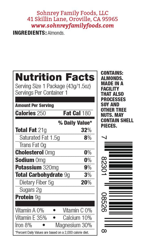 1.5 oz Pack (20-Pack) Bold and Spicy Flavored Snack Almonds Variety by Sohnrey Family Foods