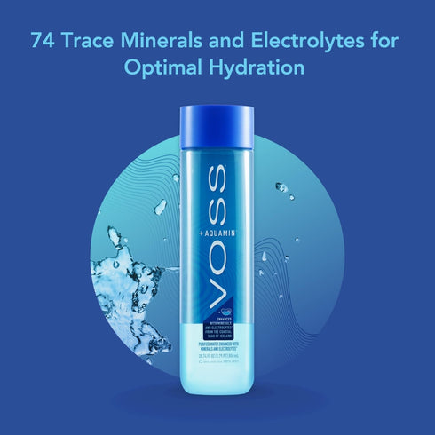 Pack 12 850ml 74 VOSS+ Aquamin Enhanced Water - of Bottles, Each - Purified Hydrating Water - Trace Minerals