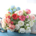 NURCIX 5) Simulation Rose Wedding Bouquet Bouquet Wedding Home Decoration Simulation Flower Small Bouquet Peony (Red