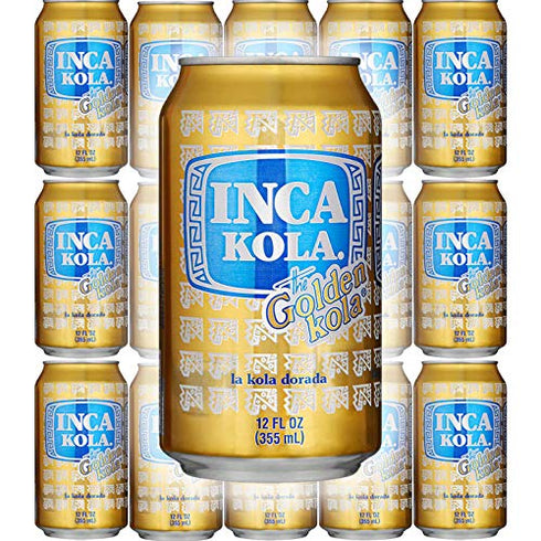 Inca Kola , The Golden Kola Soda, Carbonated Beverage Drink, 12oz Can (Pack of