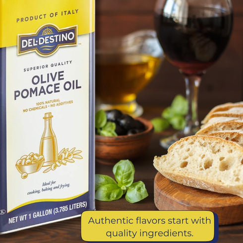 1 Del Destino Pomace Oil, Milder Olive Taste, Product of Italy - Gallon Tin