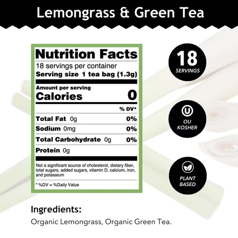 Wellbeing 18 (Pack 1) Buddha Teas - Organic Lemongrass & Green Tea - For Health & - Organic Tea - With Antioxidants