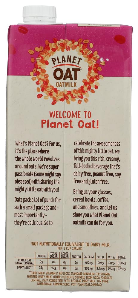 Planet Oat 32 Oz Original Unsweetened Oatmilk, Fl