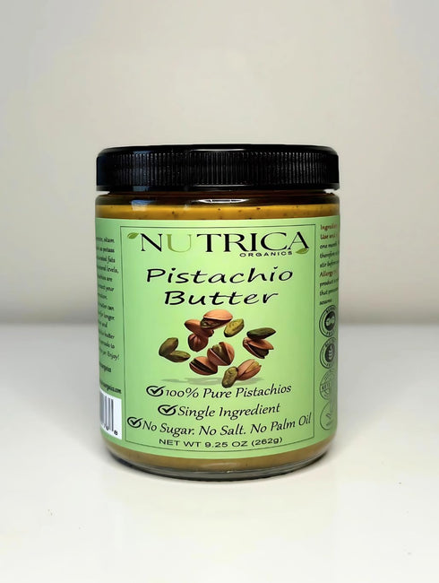100% 9.25oz (262gr) Pure Pistachio Butter, Single Ingredient, No Salt, No Sugar, No Palm Oil, No Additives, Vegan