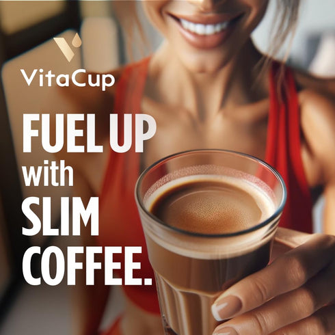Smooth,100% 11oz VitaCup Slim Ground Coffee, Diet Support with Ginseng, Garcinia, B Vitamins, Medium Dark Roast, Bold