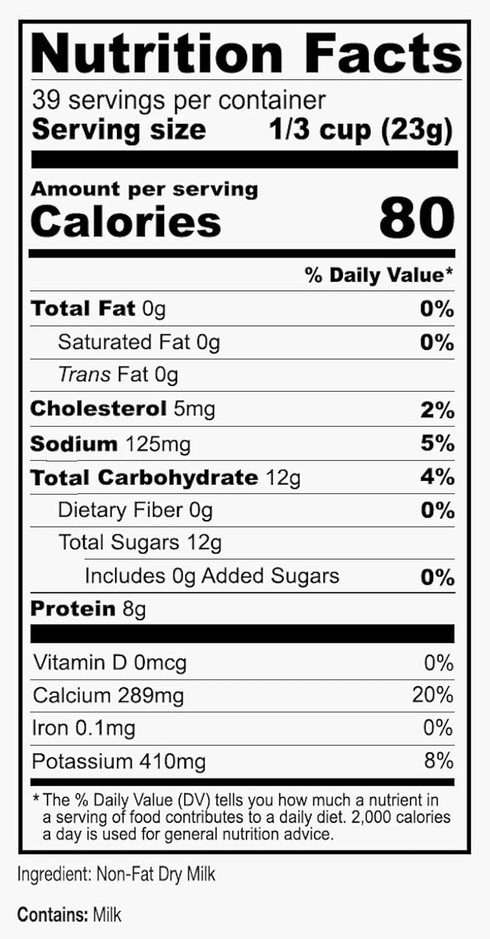 2 lb, Anthony's Non Fat Milk Powder, Instant, Gluten Free & Non GMO