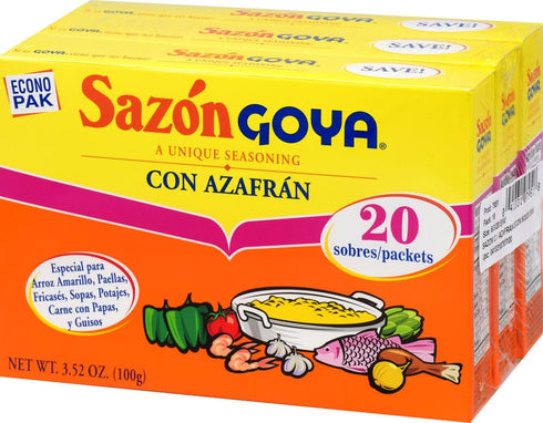 Goya Foods Sazón Seasoning With Azafran 3.52 Ounce (Pack of 3)