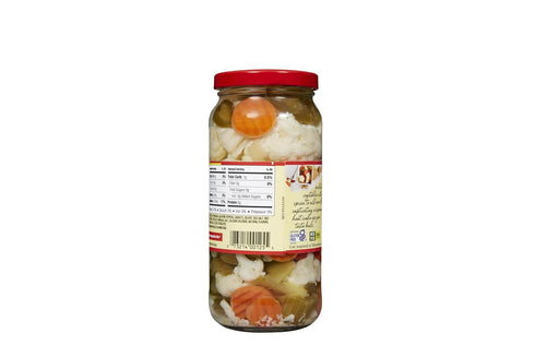 16 Oz Pack 6 Mezzetta Italian Mix Giardiniera Chicago Style - Hot Giardiniera with Carrots, Celery, Cauliflower