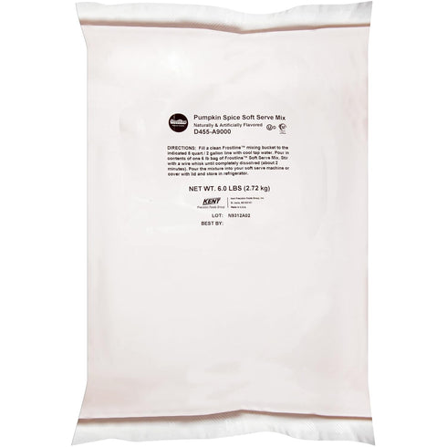 Countertop 6 lb Frostline Pumpkin Spice Soft Serve Ice Cream Mix | Lactose & Gluten Free Mix | Use Blender, Ice Cream