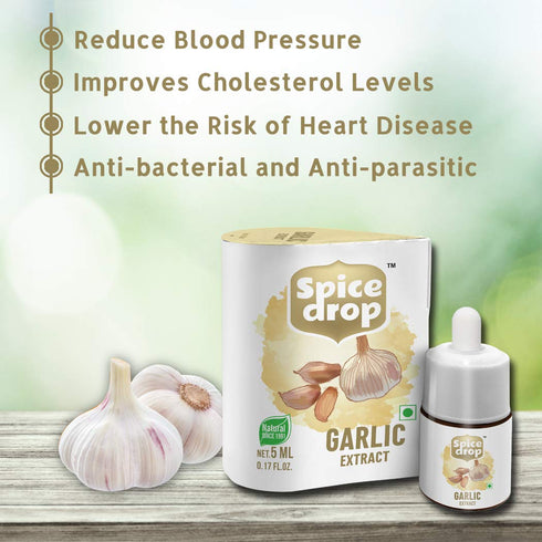 0.17 Oz (Pack 1) Spice Drop Pure Garlic Extract - Salad Dressing, Seasoning, Cooking, Baking, Dips | Premium Quality