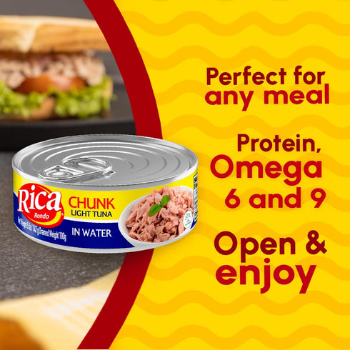 5 oz Rica Rondo Chunk Tuna in Water, Wild Caught, Easy Open Can