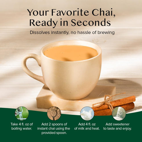 (3oz/85g) 100 VAHDAM Instant Chai Tea - Traditional Masala Chai | Makes Cups | Natural Spices, Zero Calories | Instant